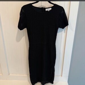 John + Jenn Black Crochet Midi Dress